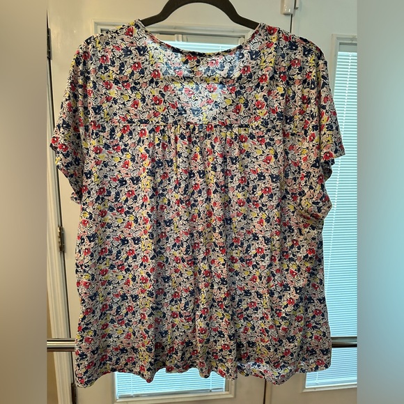 Size 2X Style & Co. Multicolor Women’s Floral Blouse with Tassel tie. Comfy! - Picture 3 of 3